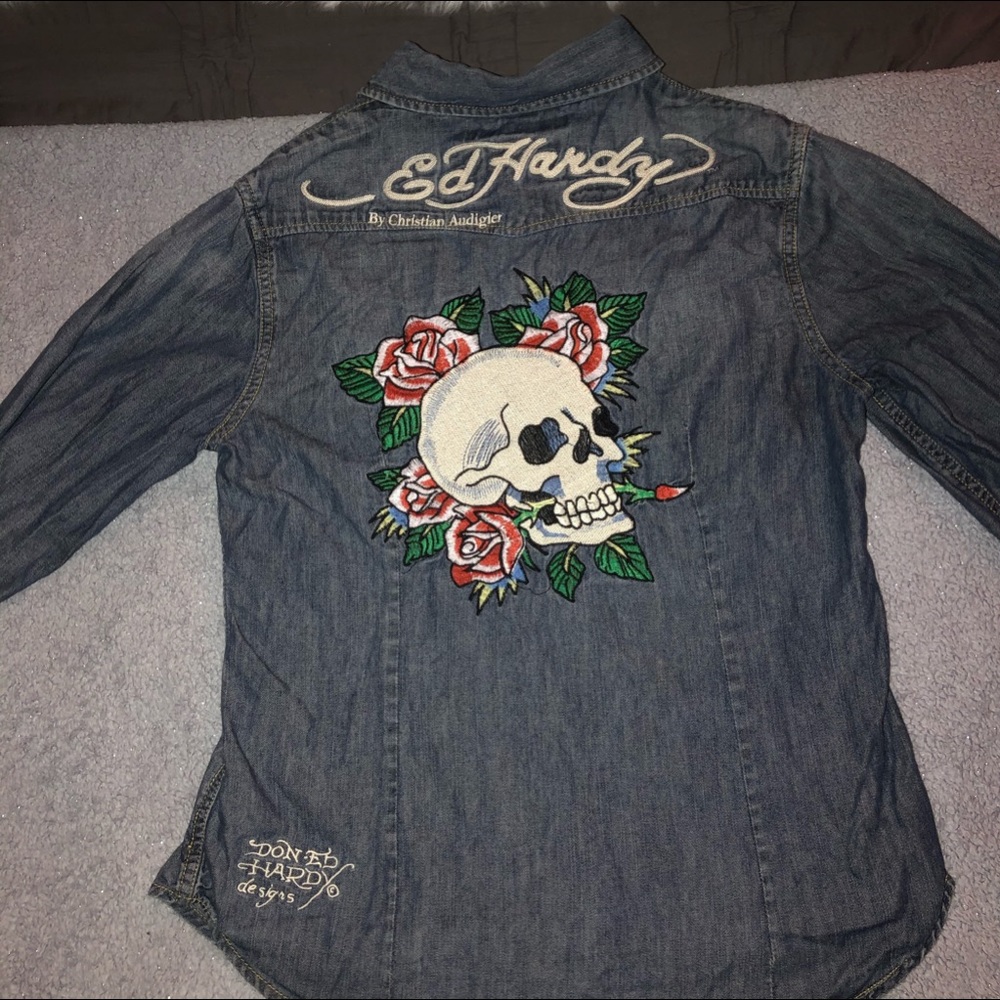 Vintage Ed Hardy denim shirt
